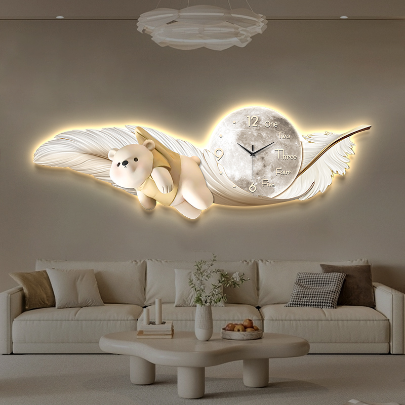 Interior Design Living Room And Kitchen - ساعة حائط كبيرة فاخرة، تاريخ درجة