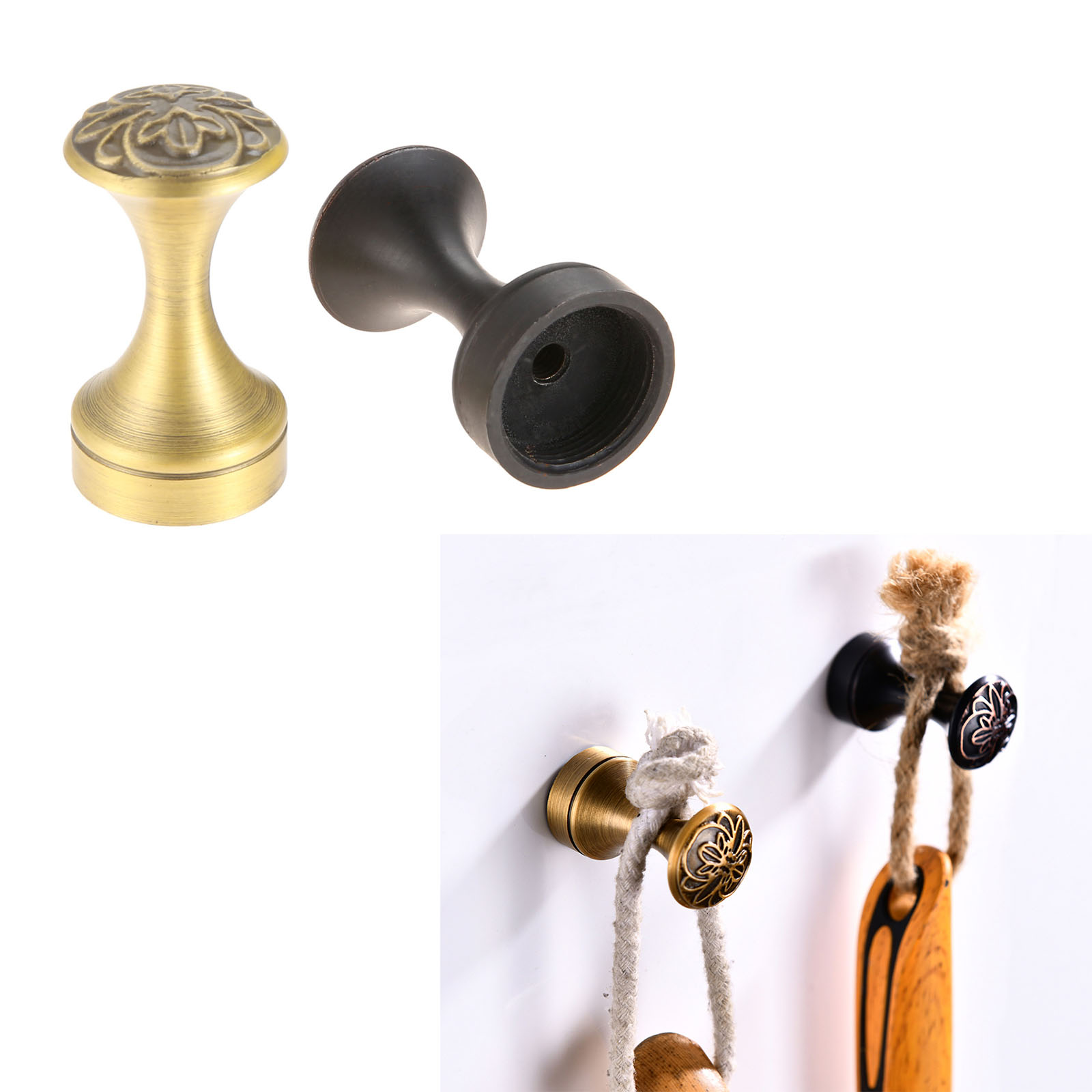 Antique Brass Hook - 1 قطعة خطاف حائط عتيق من