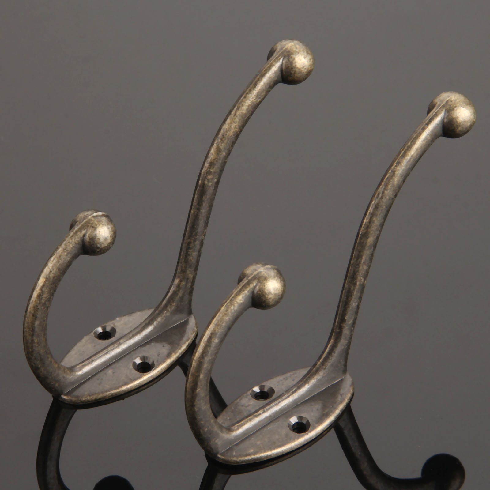 Antique Brass Hook - 2 قطعة المطبخ الحمام Vintage البرونزية