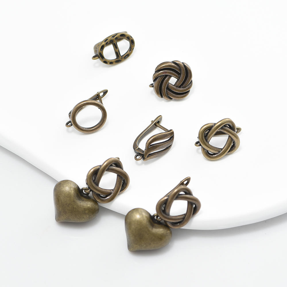 Antique Brass Hook - 1 زوج جديد القرط المشابك السنانير