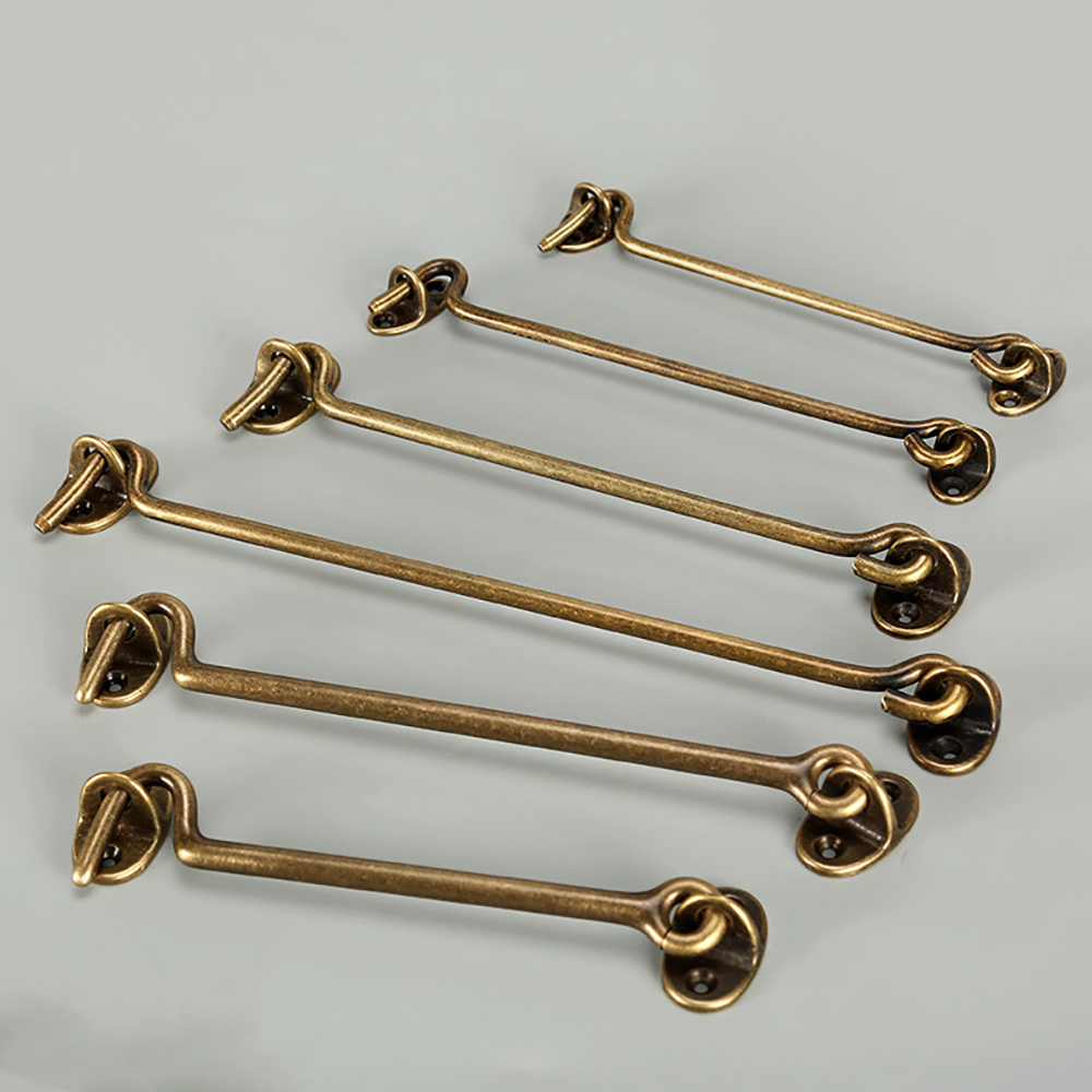 Antique Brass Hook - قفل نافذة نحاسي عتيق بخطاف/قفل لولبي،