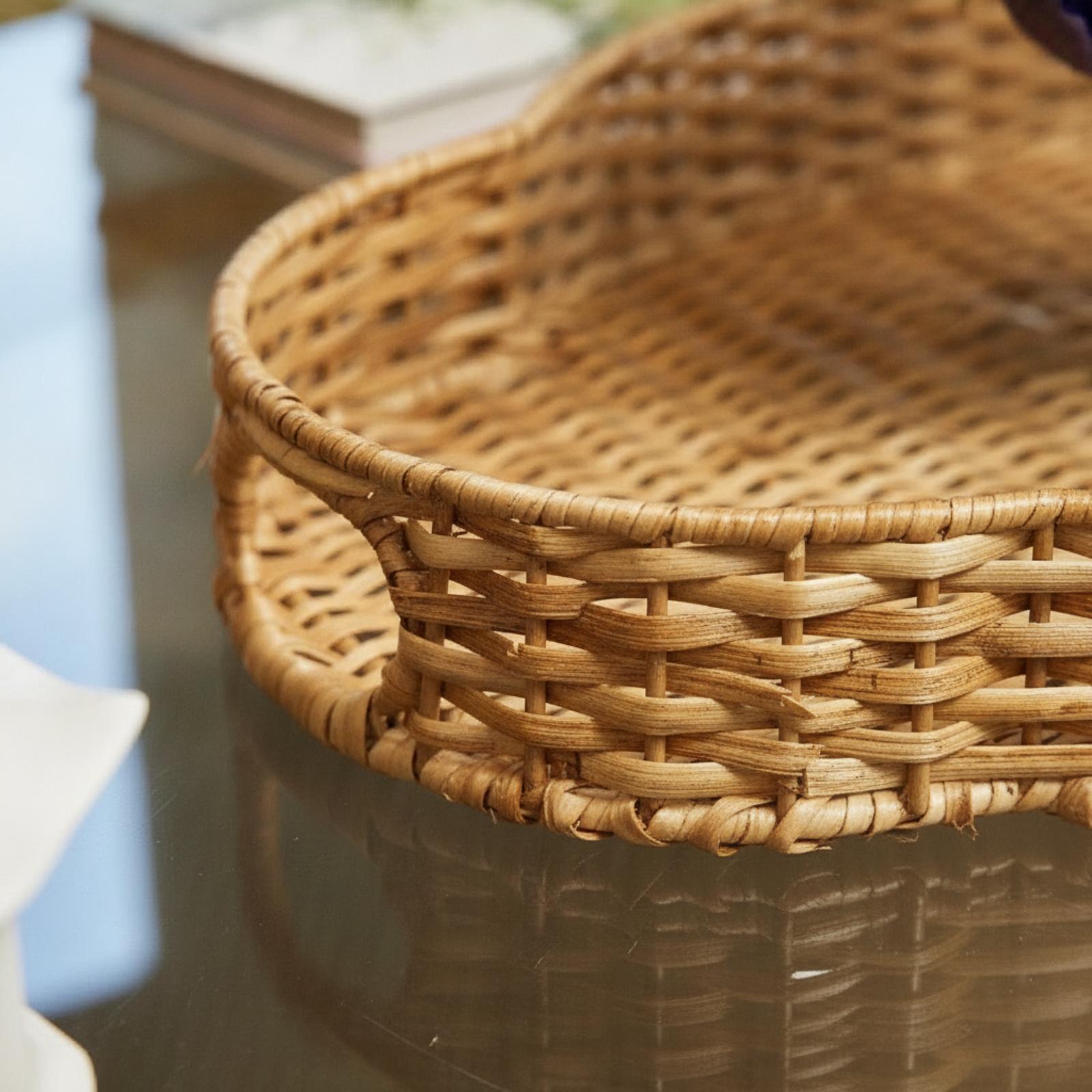 صينية من الخوص مع مقابض، صينية - مراجعة Rattan Tray Handle وسعره