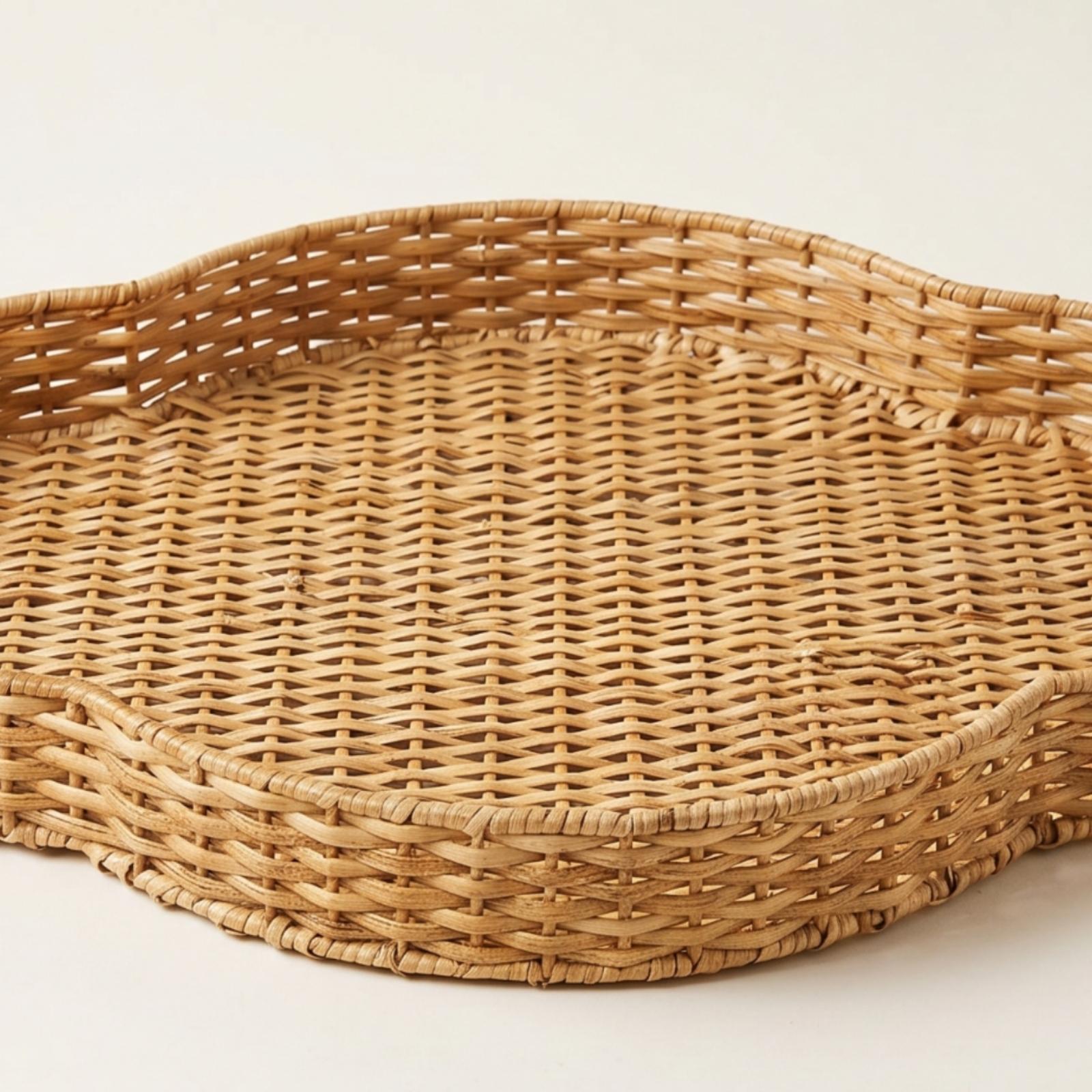 صينية من الخوص مع مقابض، صينية - مراجعة Rattan Tray Handle وسعره