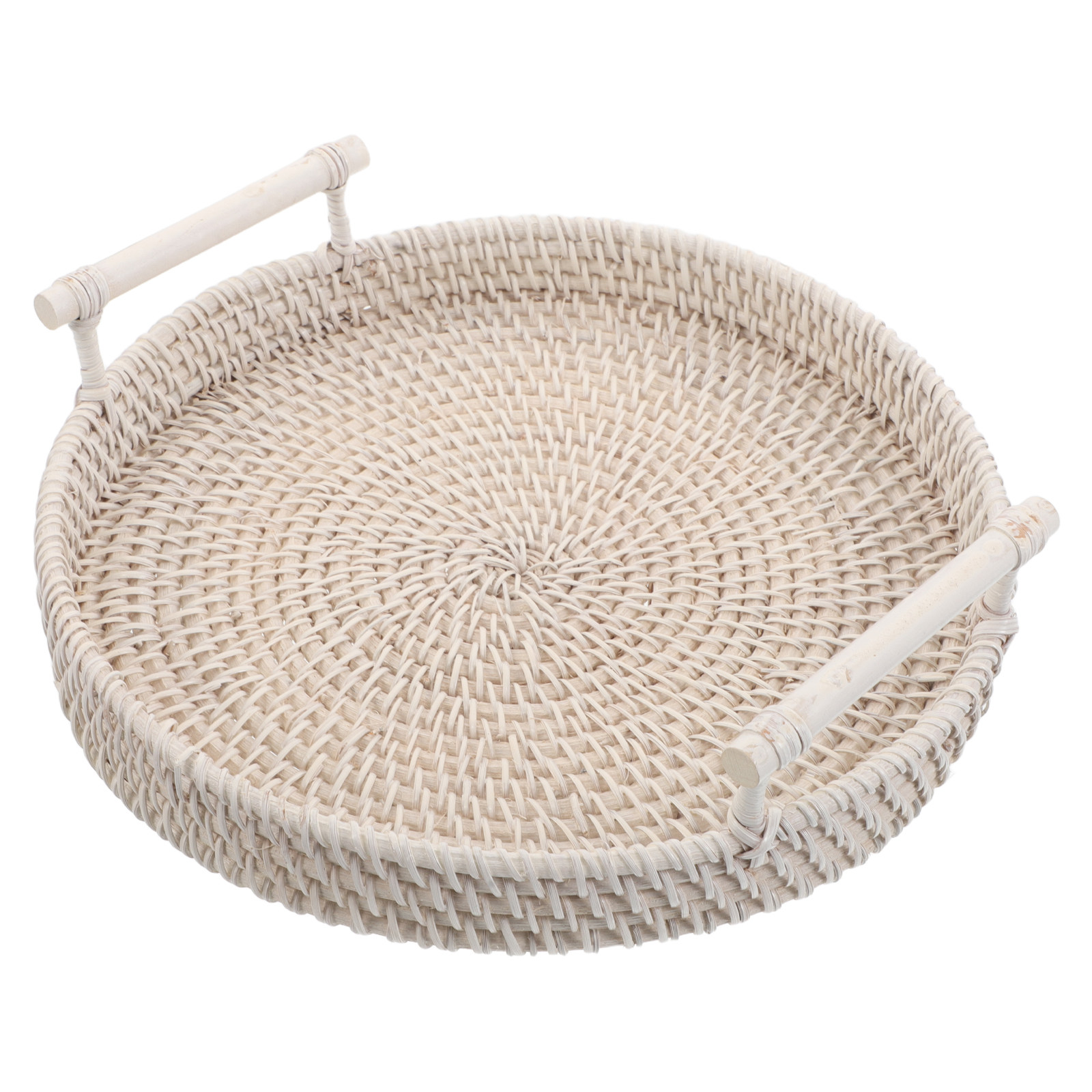 صينية تقديم دائرية من الخيزران - مراجعة Rattan Tray Handle وسعره