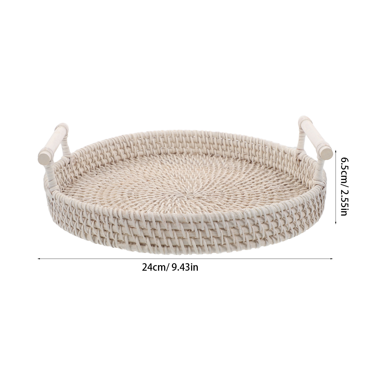 صينية تقديم دائرية من الخيزران - مراجعة Rattan Tray Handle وسعره