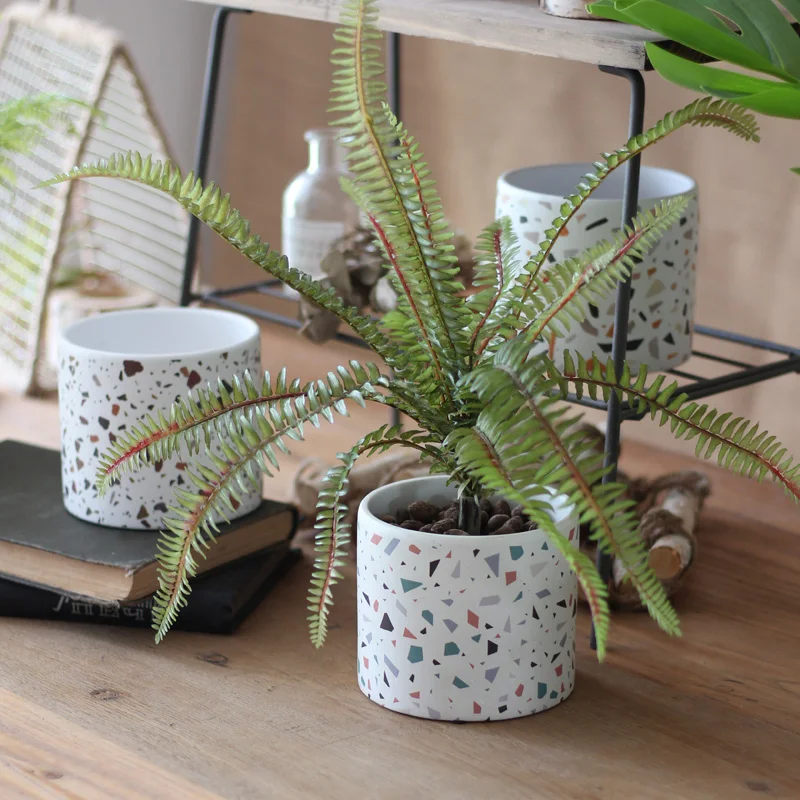 شمعة خرسانية كأس سفينة قوالب ا - مراجعة Terrazzo Pot Cement وسعره