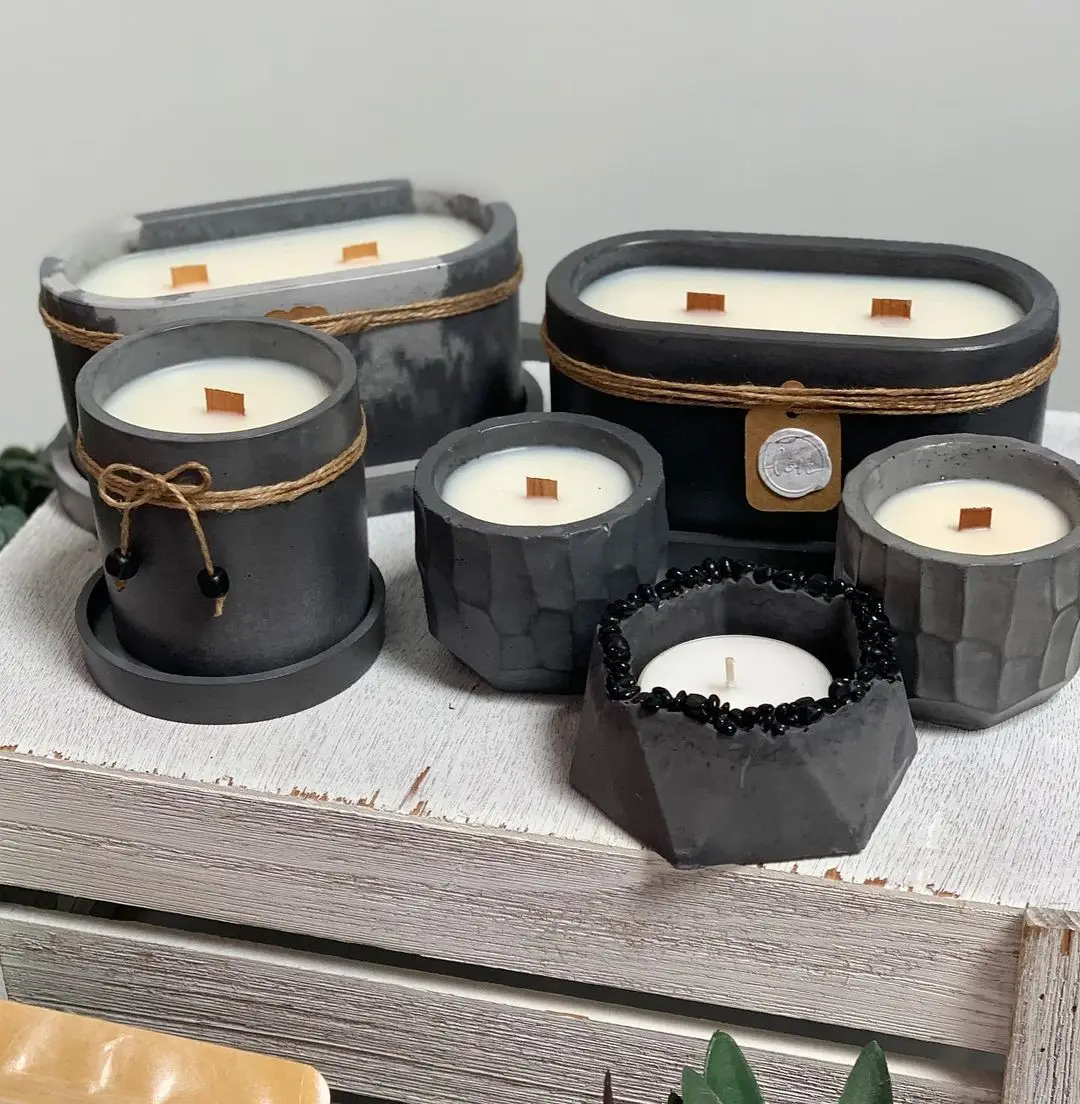 شمعة خرسانية كأس سفينة قوالب ا - مراجعة Terrazzo Pot Cement وسعره