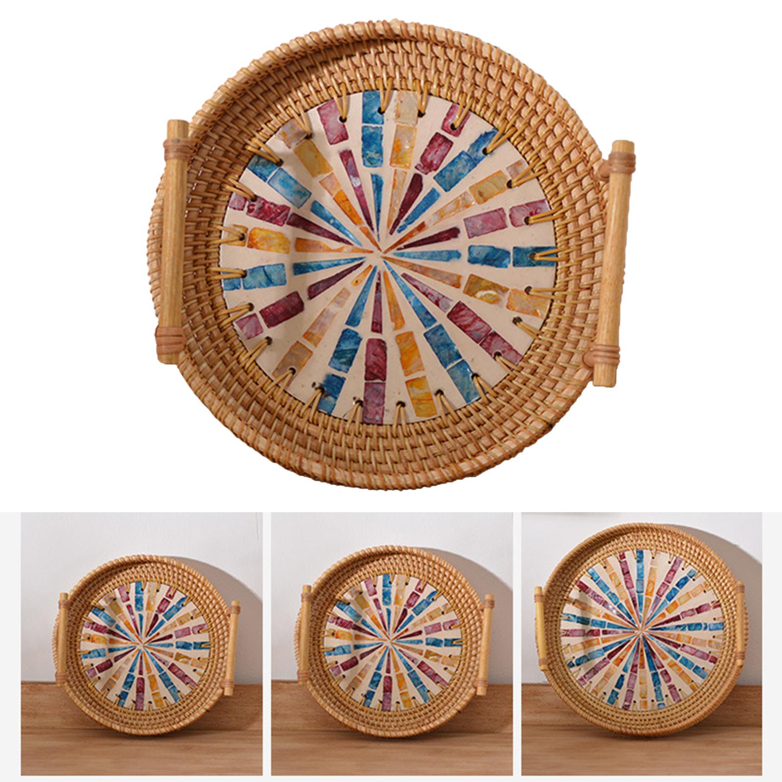 صينية تقديم من الروطان، سلة تق - مراجعة Rattan Tray Handle وسعره