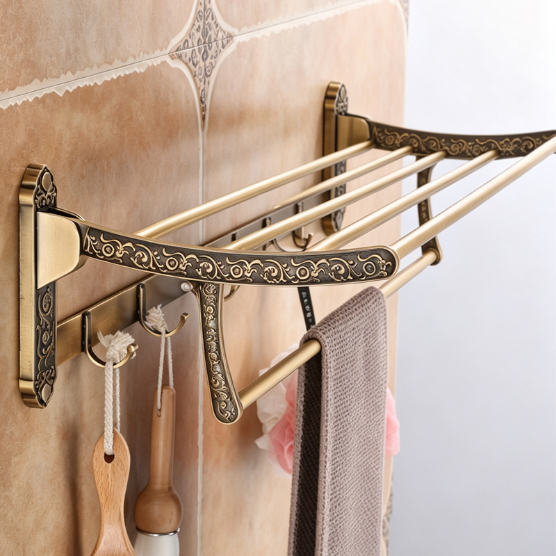 رف مناشف نحاسي عتيق قابل للطي، - مراجعة Antique Brass Hook وسعره