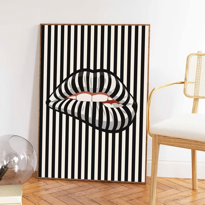 ملصق فني بسيط وتجريدي مخطط على - مراجعة Interior Designer وسعره