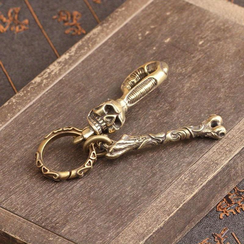 1 قطعة سلسلة مفاتيح نحاسية صلب - مراجعة Antique Brass Hook وسعره