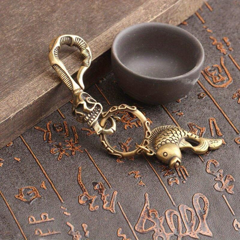 1 قطعة سلسلة مفاتيح نحاسية صلب - مراجعة Antique Brass Hook وسعره